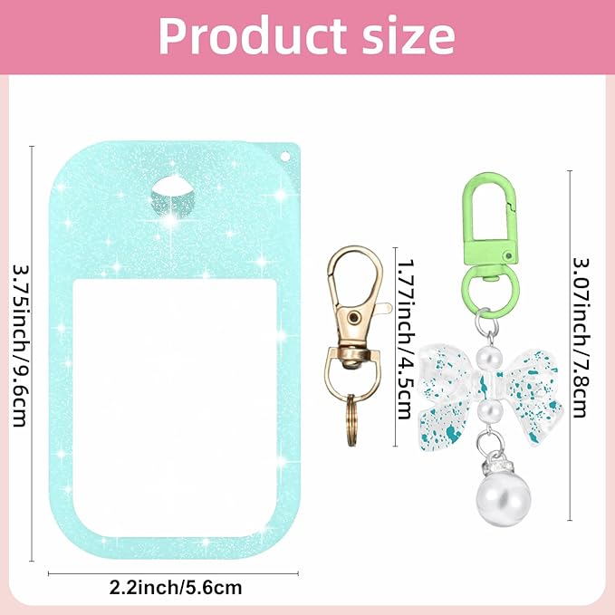 Silicone Case Compatible with Touchland Hand Sanitizer Spray Mist 1 oz with Bow Keychain