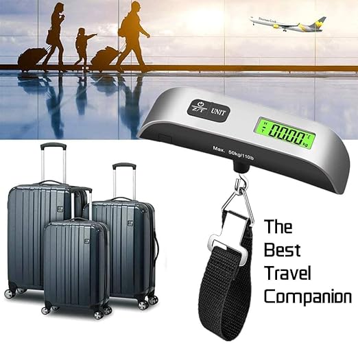Luggage Scale High Precision Luggage Weight Scale Portable Suitcase Scale Digital Handheld Electronic Digital Hanging Scale for Travel with Hook 110 Lb/ 50Kg