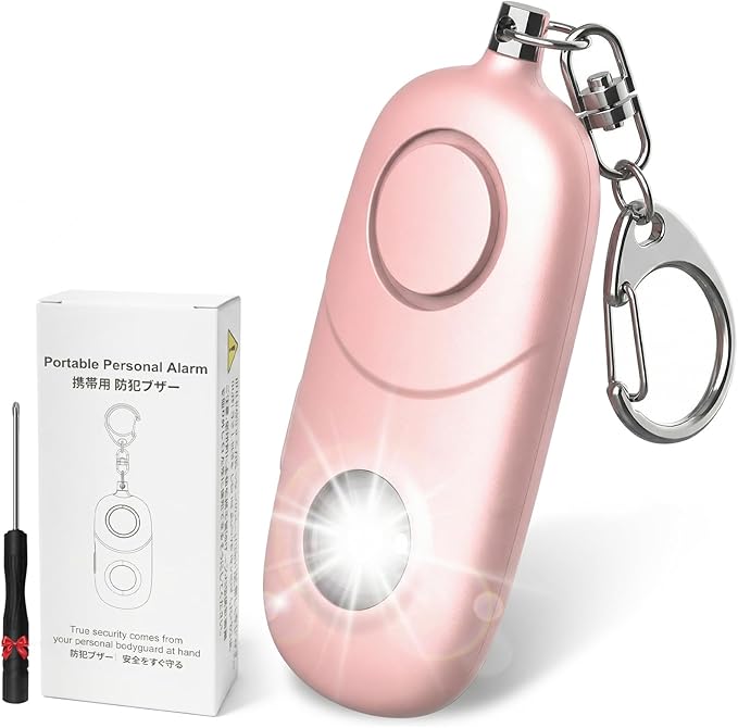 Personal Alarm for Women Keychain Alarm: Qoosea 135dB Emergency Keychain Siren with Strobe Light Loud Siren for Women Kids Students Seniors Emergency Self-Defense for Night Sports