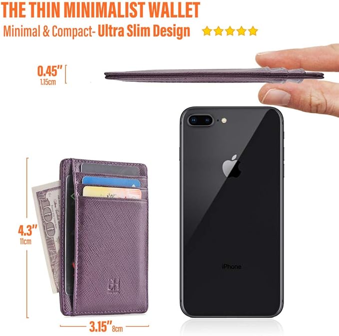 GH GOLD HORSE Slim RFID Blocking Card Holder Minimalist Leather Front Pocket Wallet for Women | Slim, RFID Blocking, Minimalist, Front Pocket