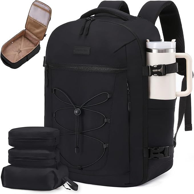 LOVEVOOK Travel Backpack,40L Carry On Backpack Large Fits 17.3" Laptop,TSA Personal Item Travel Bag with 3 Packing Cubes,Water Resistant Laptop Bag Travel Essentials for Weekender Business Hiking