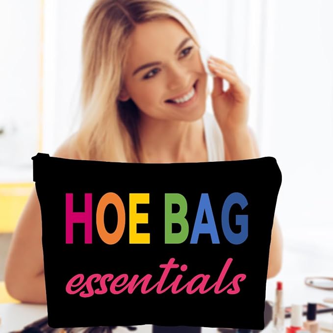 ZUYUROU Funny Gifts for Women, Girls - Cool Hostess Gift Ideas for Birthday, Weekend Fun - Makeup Travel Bag - Black