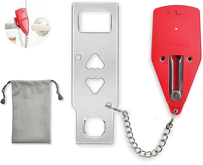Portable Door Lock for Travel 2-in-1, Hotel Door Locks for Travelers Security, Door Lock Self-Defense Security Device for Home, Apartment, Hotel, Living Motel, School Dorm, House
