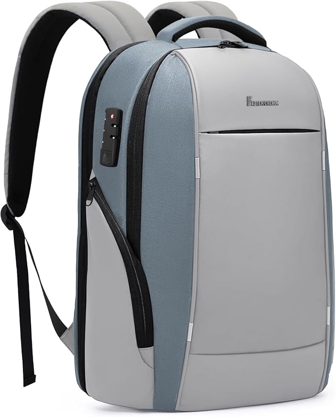 Laptop Backpack for Men,17.3 Inch Professional Backpack for Travel Carry on Flight Approved,Anti Theft Backpack with Lock and USB Charging Port(Grey)