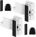 Upgraded Portable Security Door Reinforcement Lock - No Drilling Flip Lock Latch Prevents Unauthorized Entry Fits Inward-Opening Doors, Apartment, Hotel, Travel (White-2 Pcs)