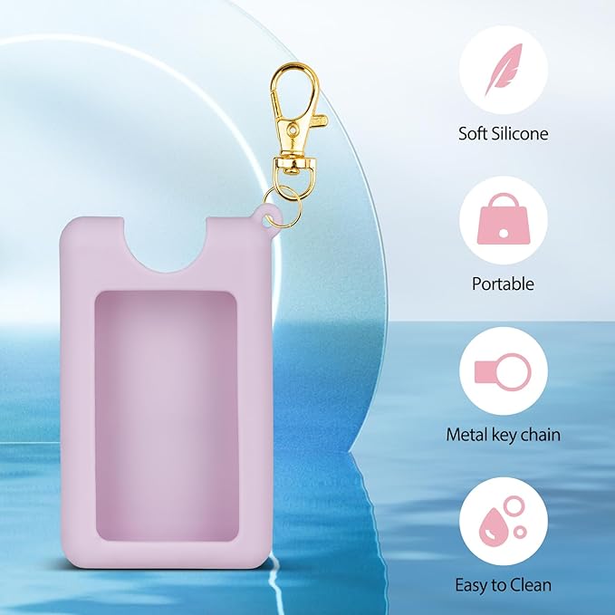Silicone Case Compatible with Noshinku Pocket Hand Sanitizer, Protective Case with Keychain for Travel Size