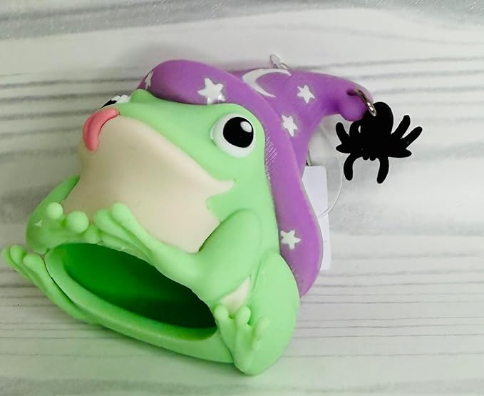 Bath and Body Works Magical Green Frog With Purple Hat Pocketbac Hand Sanitzer Holder