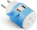 OREI Denmark Travel Plug Adapter with Dual USB - USA Input - Type K (U2U-20), Will Work with Cell Phones, Camera, Laptop, Tablets, iPad, iPhone and More
