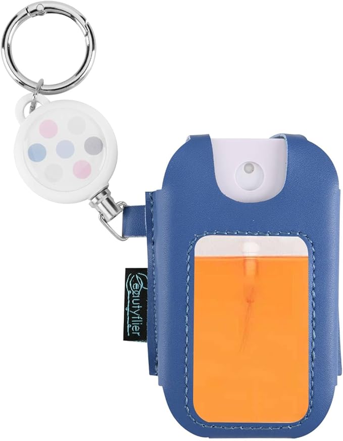 Beautyflier PU Holder Sleeve for Touchland Power Mist and Glow Mist 1FL OZ Hand Sanitizer Spray, Protective Case with Keychain and Telescoping Ring, Perfectly for Travel, Sleeve Only