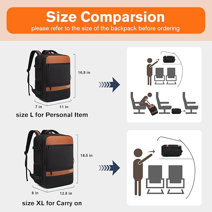 Smart Suitcase-style Laptop Backpack, 25L / 35L Practical Travel Bag for Work, Leisure & Flight, Luggage-Style Commuter Pack (Black, 35L)