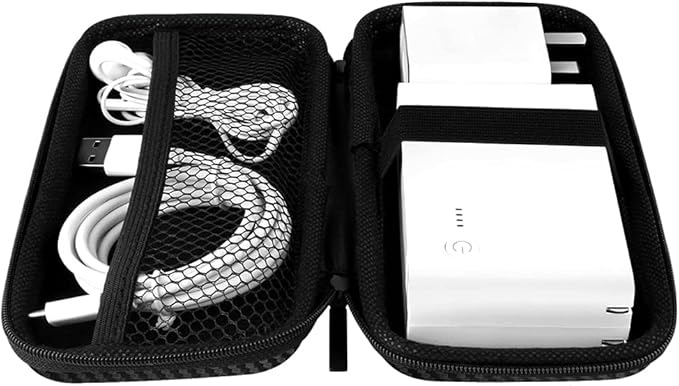 iMangoo Travel Essential Electronics Organizer Pouch Charger Case, Shockproof Dual Zipper Power Bank Cables Tech Accessories Purse, Men & Women Travel Must Have Storage Bag, 6.5x3.2x1 inch Fiber Black