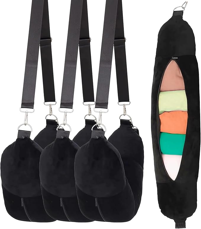 Airplane Neck Pillow 3 Pack Stuffable Neck Pillow Airplanes for Extra Luggage - Avoid Baggage Fees Multi-Functional Tube Pillow with Clothes Fits 3+ Days of Travel Essentials