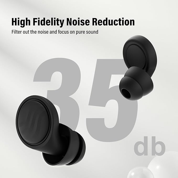 Ear Plugs for Sleeping Noise Cancelling - 35dB Reusable Ear Plugs with 7 Eartips and Carry Case - Flexible Hearing Protection - Replaceable Single/Double Eartips for Sleep, Focus, Travel, Work