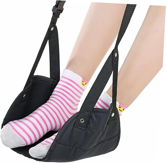 1Pc Travel Foot Hammock for Airplane Office Multi Purpose Foot Rest with Double Webbing Easy to Attach Comfortable for Long Journeys and Relaxing Feet