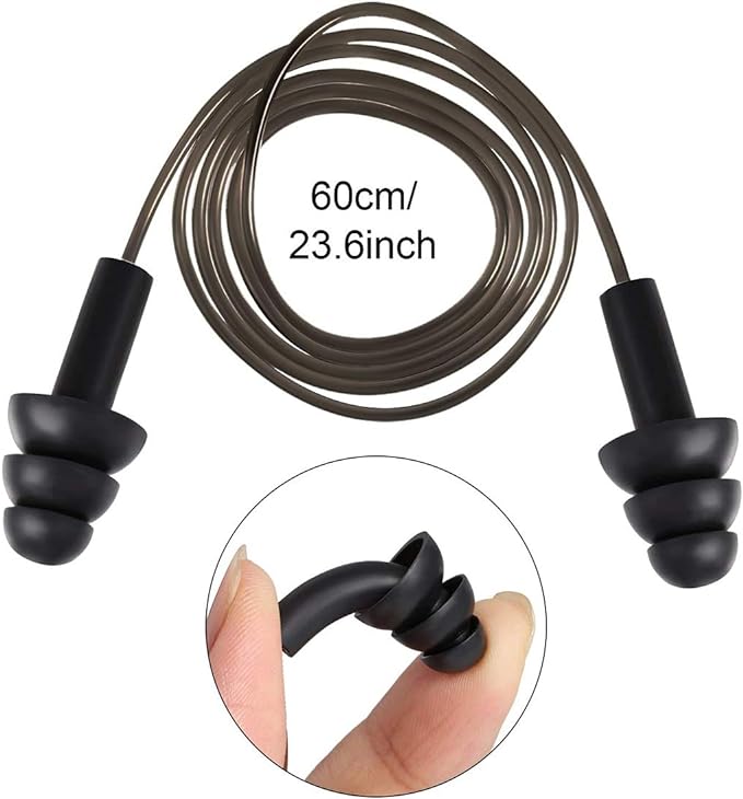 Silicone Ear Plugs for Sleeping,16 Pairs Soft Waterproof Noise Canceling Reduction Earplugs Waterproof Reusable Sound Blocking Earplugs for Concert,Swimming,Study,Loud Noise,Snoring (Dark)