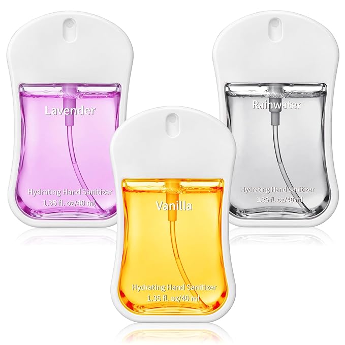 3 Pcs Power Mist Hydrating Hand Sanitizer Spray Bulk Travel Size Hand Sanitizer Pocket 1.35 oz Gourd Spray Bottle for Daily Use Mother's Day Mom Staff Employee Nurse Teacher Appreciation Gifts