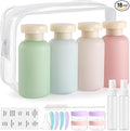 18 Pack Travel Bottles for Toiletries, TSA Approved Leak Proof Refillable Plastic Travel Containers, BPA Free Travel Essentials for Shampoo Conditioner Lotion Liquids, Airport Carry On Accessories