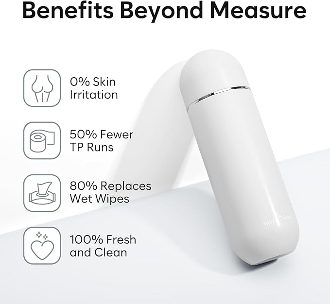 Easy@Home Portable Bidet for Travel: Handheld Sprayer Kit - Personal Hygiene Peri Bottle for Women & Men | Perineal & Postpartum Care Essentials | 380mL (12.8 oz) Large Capacity Bottle | EPB-01 Grey