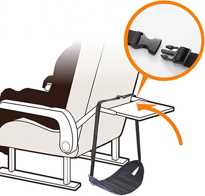 Compact Foldable Foot Rest for Travelers Airplanes Train Use Breathable Mesh Support Portable Design Quick Installation Portable Foot Hammock for Travel