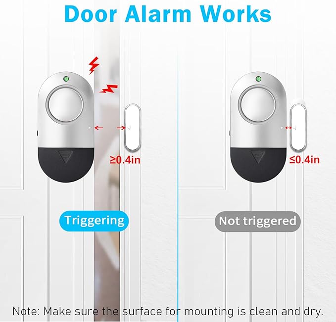 Window Alarm Sensors,120DB Door Alarms for Kids Safety, Door Chime, Burglar Alarm Window Alarms for Home