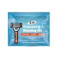 Compact Shaving Kit – Travel Shaving Essentials for Men & Women | Includes Disposable Razor, Shaving Cream, Washcloth & Aftershave Wipe | Hygiene Kit for Travel, Work & Emergencies (Blue)