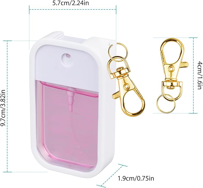TERPINK Silicone Case Compatible with Touchland Hand Sanitizer Spray, Protective Case with Keychain for Power Mist and Glow Mist 1 fl oz, Hand Sanitizer Spray Accessory (White, 1 Pack)