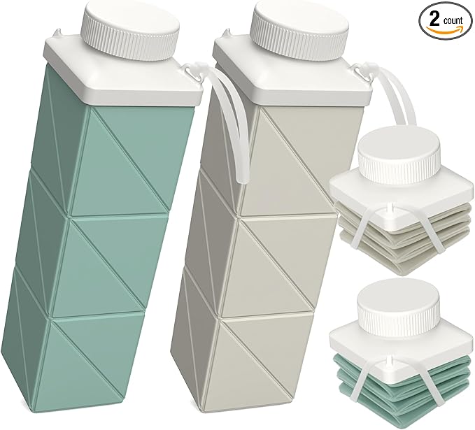 BEAUTAIL Collapsible Water Bottles 24.3oz, Foldable Travel Water Bottle, Portable & Lightweight, Leakproof & Reusable for Traveling Camping Hiking Yoga Sports Outdoor School Office