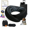 Memory Foam Travel Neck Pillow – Ergonomic Airplane Pillow with 360° Head Support | Includes Eye Mask & Ear Plugs | Ultra Portable Neck Pillow Airplane for Flights & Cars(Black)