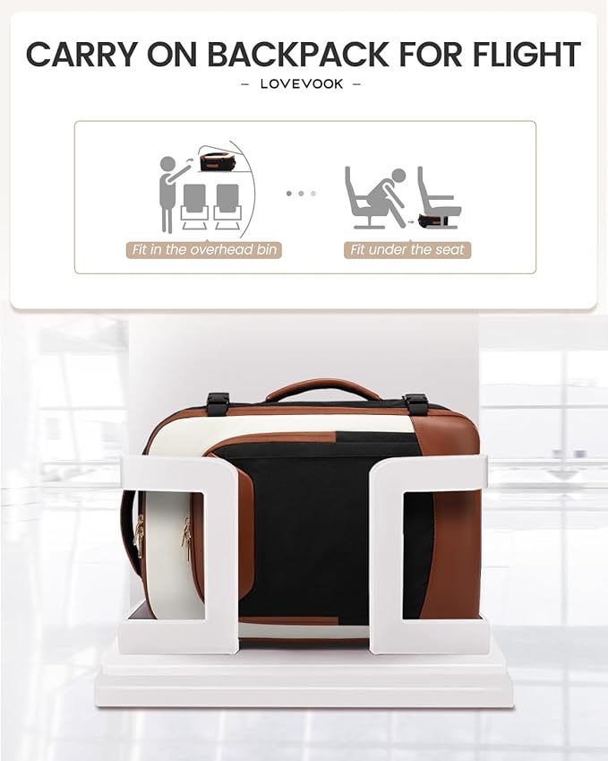 LOVEVOOK 50L Travel Backpack for Women Men, Large Carry on Backpack for Airplanes TSA Personal Item Travel Bag fits 17.3" Laptop, Waterproof Weekender Essentials Airline Approved with 2 Packing Cubes