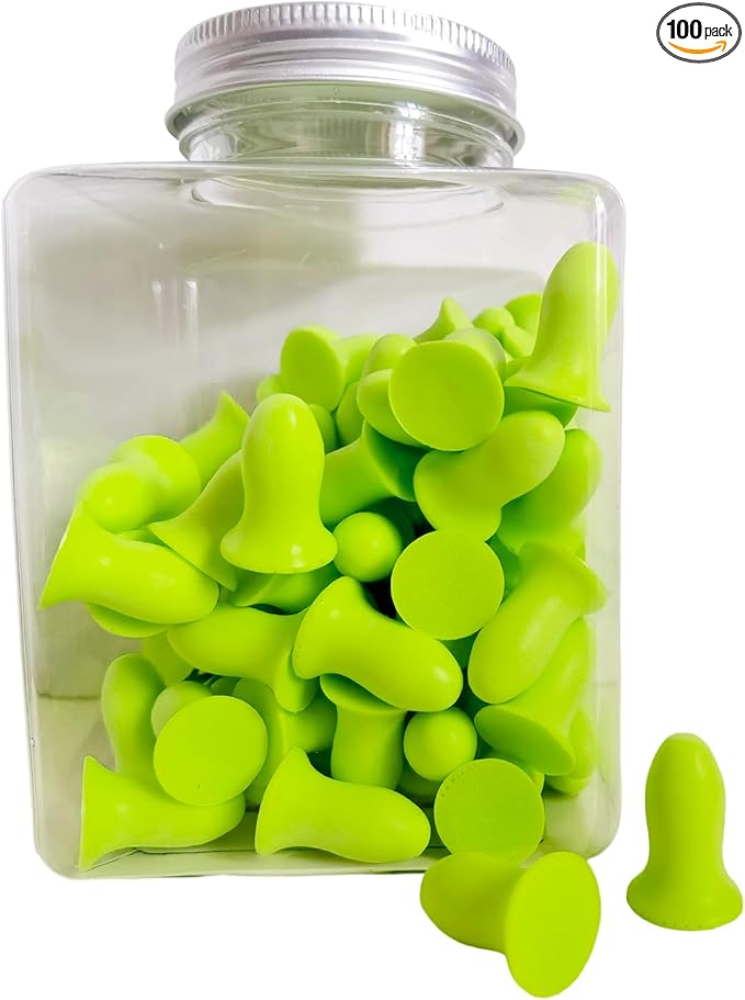 Fan Wu Soft Foam Earplugs 50 Pairs – 32dB Noise Reduction for Sleeping, Travel & Work | Small/XS Size for Kids & Women & Petite Adults | Reusable Comfort Fit | Green