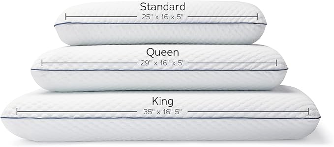 WEEKENDER Gel Memory Foam Pillow - Queen Size - 2-Pack - Medium Firm Feel - Neck & Shoulder Support - For Back & Side Sleepers - Home, Hotel, & Hospital Essentials