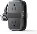 Travel Power Strip with USB Ports, NTONPOWER 4ft Flat Plug Wrapped Around Short Extension Cord with 4 Outlets 3 USB Ports, Compact for Cruise Travel Essential Hotel Home Office, Black