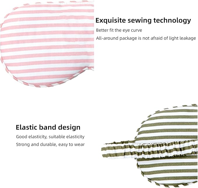 HBHLFZ Sleep Mask 2 Pack - Bamboo Viscose Fiber Sleeping Eye Mask - with Elastic Band/Headband - Comfort Sleeping Shade - for Nighttime Sleeping, Traveling & Napping（Pink，Green）