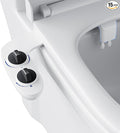 Toilet Bidet Attachment, Non-Electric Dual Nozzle (Feminine/Bidet Wash), Self-Cleaning Fresh Cold Water Sprayer Bidets for Toilets with Adjustable Water Pressure (Dual Knob, Black)