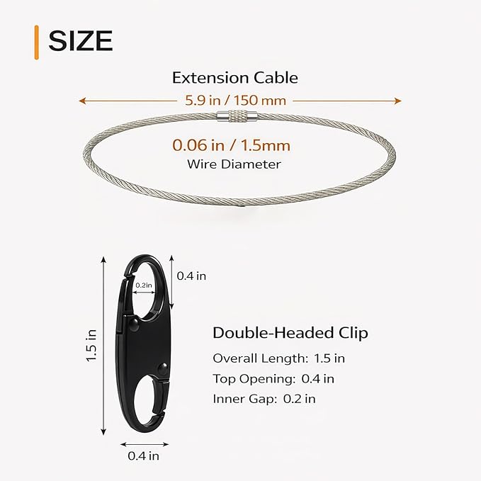 PPDVUUT Zipper Locks for Backpacks, Suitcases, Travel Bags & More, Anti-Theft Security Clips Set with 10 Locks & 10 Extension Rings, Metal Alloy Double-Opening Clips