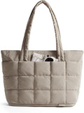 BAGSMART Expandable Tote Bag for Women, Puffer Work Tote Handbag, Quilted Carry On Bag for Travel Gym