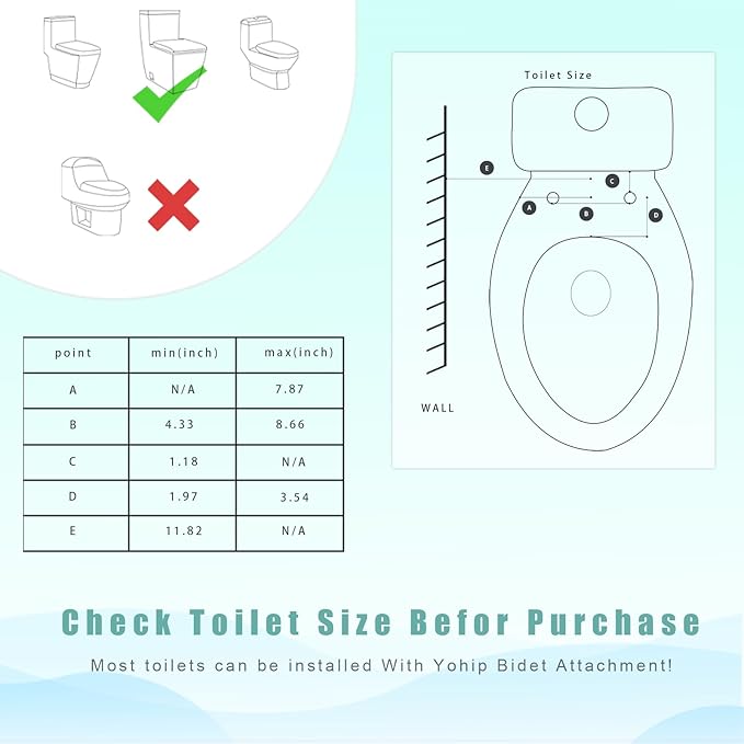 Ultra-Slim Bidet Attachment for Toilet - Dual Nozzle (Feminine & Posterior Wash) | Lead-Free Stainless Steel Valve | Non-Electric Adjustable Water Pressure | 2.48" Slim Fit Standard Toilets