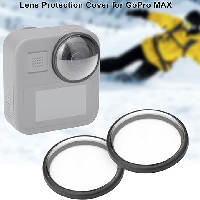 FiTSTILL 2 PCS Lens Protector Kit for Go Pro MAX Fusion&MAX360 2025Action Camera,High Transparent 9H Hardness Scratch Resistant Sticky Lens Guards Accessories(NOT For MAX2)