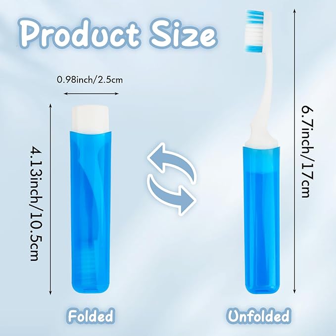 Travel Toothbrush 4 Pcs Travel Toothbrush Set Mini Portable Toothbrushes Soft Travels Size Toothbrushes Kit Small Foldable Tooth Brush with Case Cover for Home Camping Hiking Individually Wrapped
