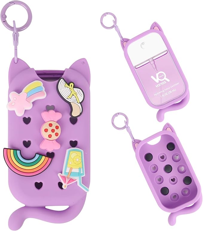 Hand Sanitizer Spray Case for Touchland Case Keychain, Hand Sanitizer Spray Holder Compatible with 5 Decorative Charms.