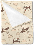 Unisex Plane Nursery Baby Throw Gift Blanket for Boys Girls, Cartoon Helicopters Clouds Stars Pattern Swaddle Receiving Bed Blanket for Newborn Toddlers Kids-50x60