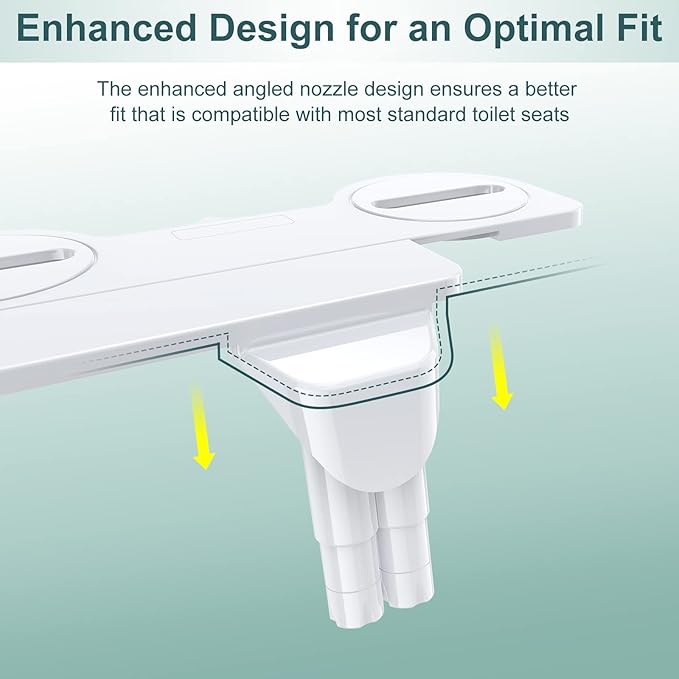 Bidet Attachment for Toilet, Ultra-Slim, Self Cleaning, Dual Nozzle, Feminine & Posterior Wash, Fresh Cold Water Sprayer, for Existing Toilets Seat, Baday Beday Badette Bedette, Black