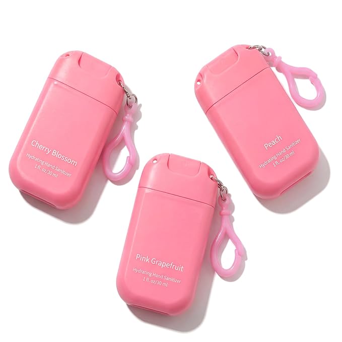 3 Pcs Power Mist Hydrating Hand Sanitizer Spray Bulk with Keychain Travel Size Hand Sanitizer Pocket 1 Fl. oz Spray Bottle for Women Daily Use Family Friends Teacher Employee Appreciation Gifts