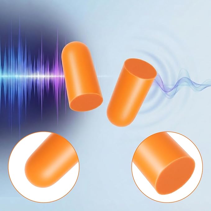 Nogeqi 50 Pair 32dB Ear Plugs Individually Wrapped, Disposable Ear Plugs for Noise Reduction Comfortable Soft Foam Ear Plug for Sleeping Work Safety Hearing Travel Concert High Decibel