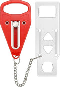 Portable Door Lock Extra Security Essential Safety & Privacy Travel Lockdown, Prevent Entry Stopper, Protect Family While Traveling Home Bedroom Hotel Apartment College (1 Red)