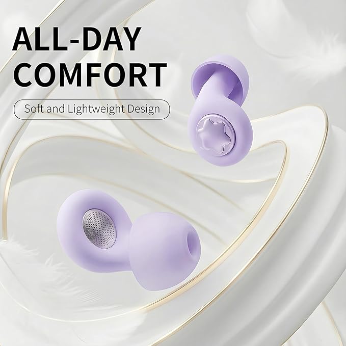 Ear Plugs for Sleeping 45DB Noise Cancelling: Ultra-Comfy Reusable Noise-Reducing Earplugs for Sleeping & Travel & Work Hearing Protection Earbuds with 8 Tips(XS,S, M, L Size)