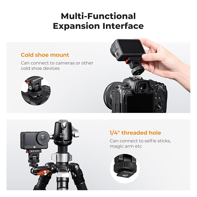 K&F CONCEPT Plastic Cold Shoe Mount Compatible with DJI Osmo Nano/Osmo Action 6, Action Camera Magnetic Quick Mount Holder, Tripod Adapter Hot Shoe Camera Connector