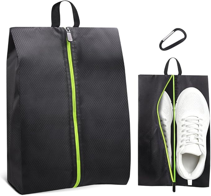 Roliwils Smell Proof Shoe Cleat Bag with Reinforced Handle | Odor-resistant Cleat Bag with Carabiner | Travel Shoe Organizer for Men | Baseball Soccer Footwear Storage
