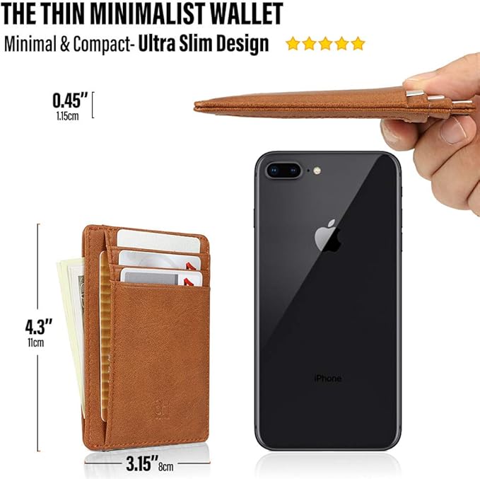 GH GOLD HORSE Slim RFID Blocking Card Holder Minimalist Leather Front Pocket Wallet for Women | Slim, RFID Blocking, Minimalist, Front Pocket