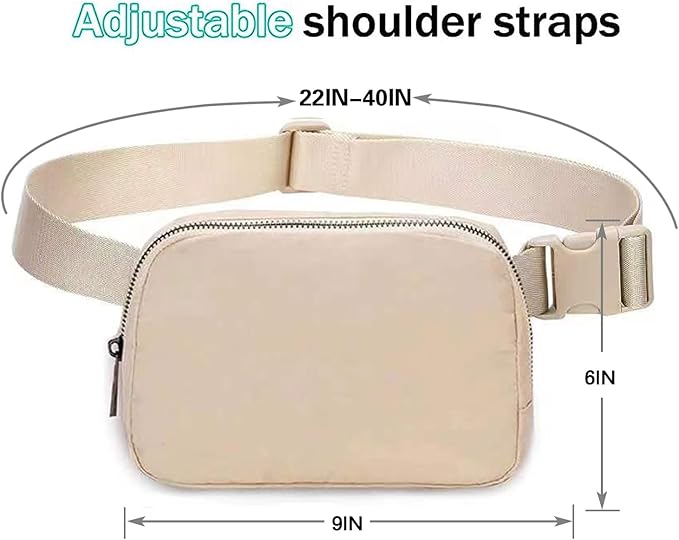 Belt Bag for Women Fanny Pack Dupes, Fashion Crossbody Waist Pack Bag with Adjustable Strap, Everywhere Belt Bag for Travel Outdoors Running Hiking（Khaki）